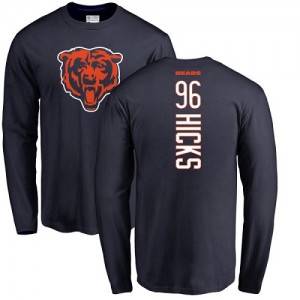 Akiem Hicks Navy Blue Backer - #96 Football Chicago Bears Long Sleeve T-Shirt