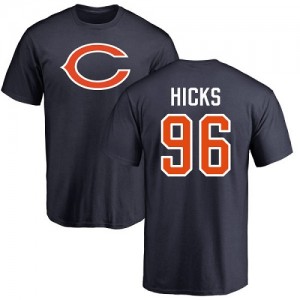 Akiem Hicks Navy Blue Name & Number Logo - #96 Football Chicago Bears T-Shirt