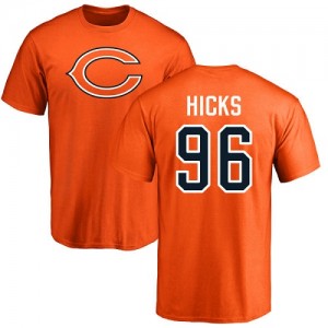 Akiem Hicks Orange Name & Number Logo - #96 Football Chicago Bears T-Shirt