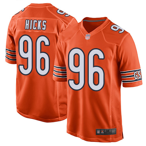 Game Men's Akiem Hicks Orange Alternate Jersey - #96 Football Chicago Bears