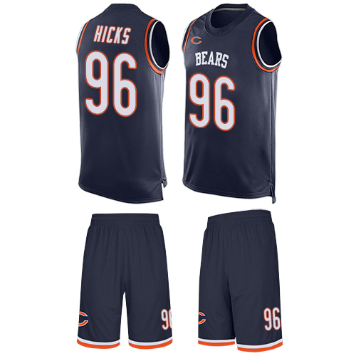 Limited Men's Akiem Hicks Navy Blue Jersey - #96 Football Chicago Bears Tank Top Suit