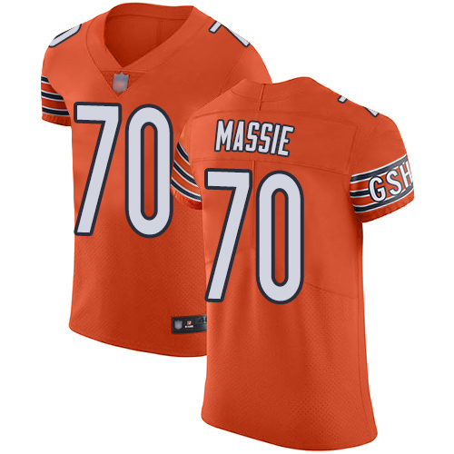 Elite Men's Bobby Massie Orange Alternate Jersey - #70 Football Chicago Bears Vapor Untouchable