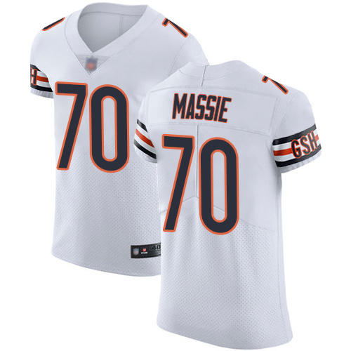 Elite Men's Bobby Massie White Road Jersey - #70 Football Chicago Bears Vapor Untouchable