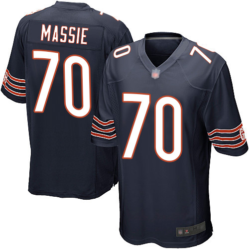 Game Men's Bobby Massie Navy Blue Home Jersey - #70 Football Chicago Bears