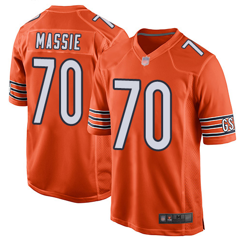 Game Men's Bobby Massie Orange Alternate Jersey - #70 Football Chicago Bears