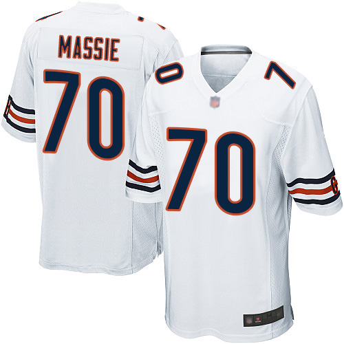 Game Men's Bobby Massie White Road Jersey - #70 Football Chicago Bears
