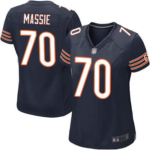 Game Women's Bobby Massie Navy Blue Home Jersey - #70 Football Chicago Bears