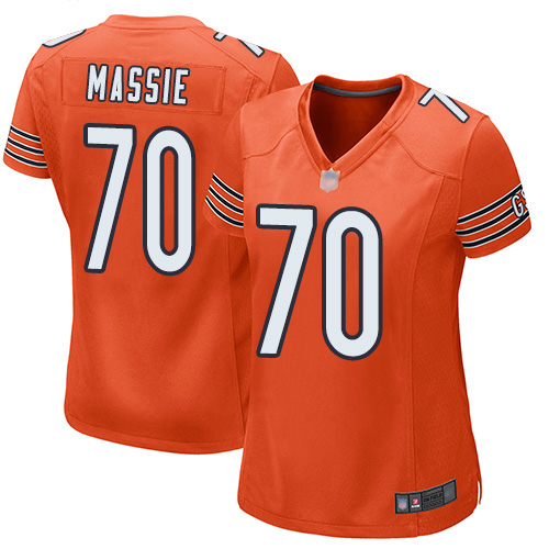 Game Women's Bobby Massie Orange Alternate Jersey - #70 Football Chicago Bears