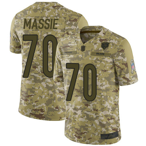 Limited Men's Bobby Massie Camo Jersey - #70 Football Chicago Bears 2018 Salute to Service