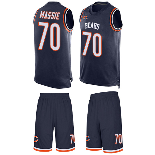 Limited Men's Bobby Massie Navy Blue Jersey - #70 Football Chicago Bears Tank Top Suit