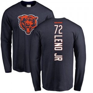 Charles Leno Navy Blue Backer - #72 Football Chicago Bears Long Sleeve T-Shirt