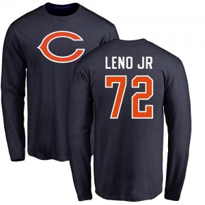 Charles Leno Navy Blue Name & Number Logo - #72 Football Chicago Bears Long Sleeve T-Shirt