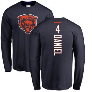 Chase Daniel Navy Blue Backer - #4 Football Chicago Bears Long Sleeve T-Shirt