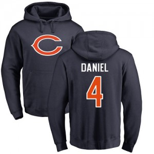 Chase Daniel Navy Blue Name & Number Logo - #4 Football Chicago Bears Pullover Hoodie