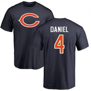 Chase Daniel Navy Blue Name & Number Logo - #4 Football Chicago Bears T-Shirt