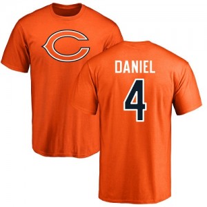 Chase Daniel Orange Name & Number Logo - #4 Football Chicago Bears T-Shirt