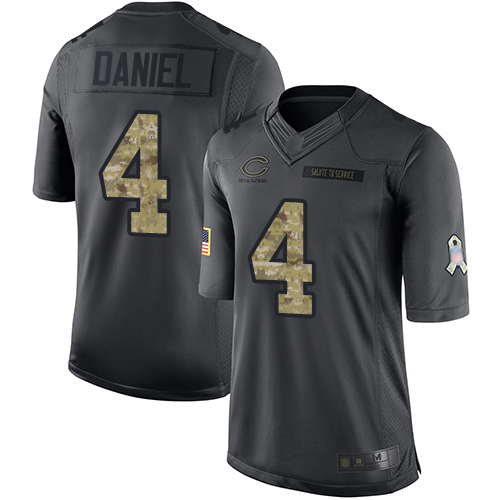 Limited Men's Chase Daniel Black Jersey - #4 Football Chicago Bears 2016 Salute to Service