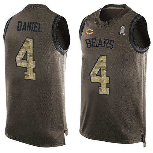 Limited Men's Chase Daniel Green Jersey - #4 Football Chicago Bears Salute to Service Tank Top