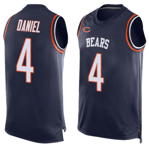 Limited Men's Chase Daniel Navy Blue Jersey - #4 Football Chicago Bears Player Name & Number Tank Top