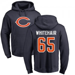 Cody Whitehair Navy Blue Name & Number Logo - #65 Football Chicago Bears Pullover Hoodie