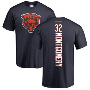 David Montgomery Navy Blue Backer - #32 Football Chicago Bears T-Shirt