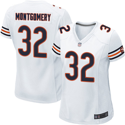 Game Women's David Montgomery White Road Jersey - #32 Football Chicago Bears