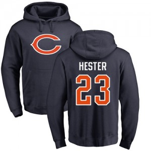 Devin Hester Navy Blue Name & Number Logo - #23 Football Chicago Bears Pullover Hoodie