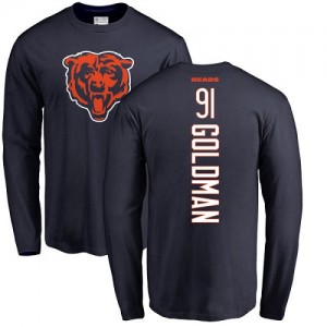Eddie Goldman Navy Blue Backer - #91 Football Chicago Bears Long Sleeve T-Shirt