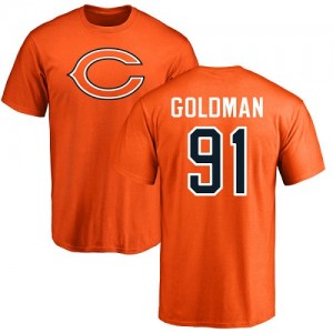 Eddie Goldman Orange Name & Number Logo - #91 Football Chicago Bears T-Shirt