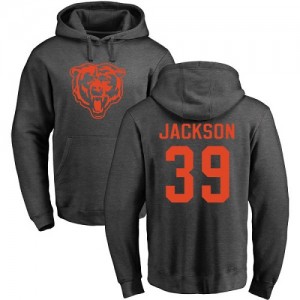 Eddie Jackson Ash One Color - #39 Football Chicago Bears Pullover Hoodie
