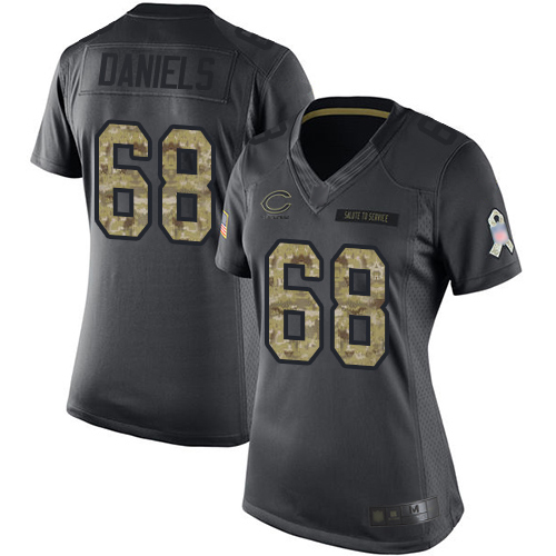Limited Women's James Daniels Black Jersey - #68 Football Chicago Bears 2016 Salute to Service
