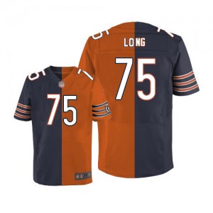 Elite Men's Kyle Long Navy/Orange Jersey - #75 Football Chicago Bears Split Fashion