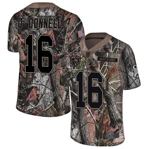 Limited Men's Pat O'Donnell Camo Jersey - #16 Football Chicago Bears Rush Realtree