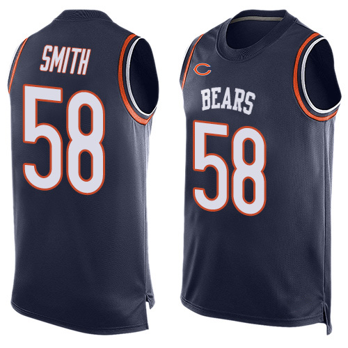 Limited Men's Roquan Smith Navy Blue Jersey - #58 Football Chicago