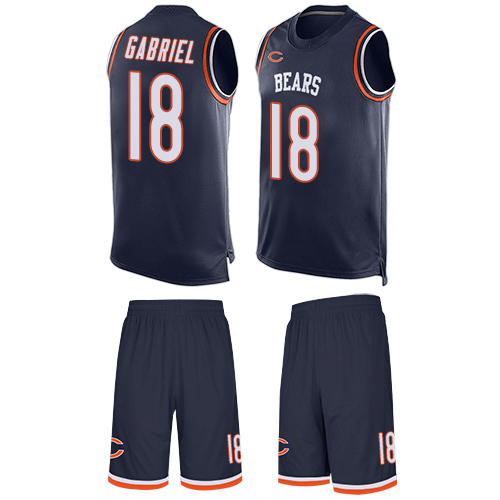 Limited Men's Taylor Gabriel Navy Blue Jersey - #18 Football Chicago Bears Tank  Top Suit