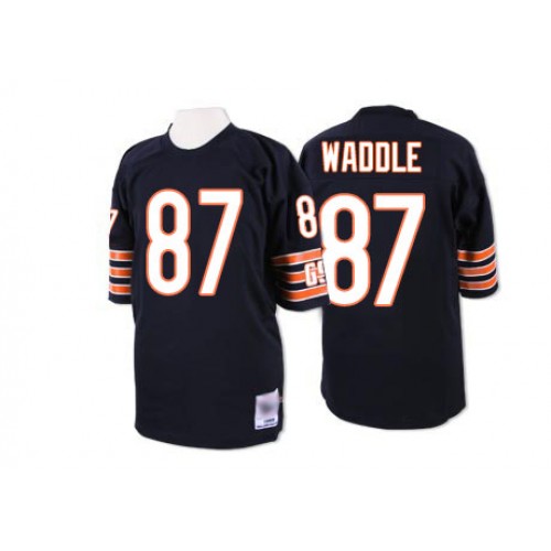 Authentic Men's Tom Waddle Navy Blue Home Jersey - #87 Football