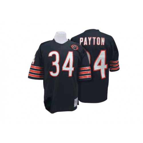 Authentic Men's Walter Payton Navy Blue Home Jersey - #34 Football Chicago  Bears Bear Patch Throwback